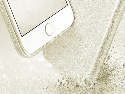 TPU Glitter Case (zlat) - Ochrann glitrovan kryt (obal) pre Apple iPhone 8 Plus **AKCIA!!