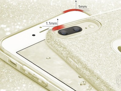 TPU Glitter Case (zlat) - Ochrann glitrovan kryt (obal) pre Apple iPhone 8 Plus **AKCIA!!