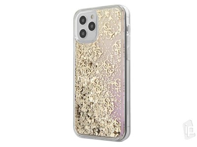 Guess Fashion Glitter Cover  Luxusn kryt pre iPhone 12 / iPhone 12 Pro (ruovo-zlat)