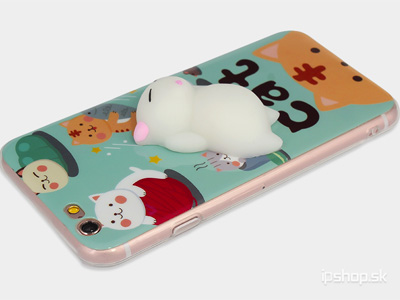 Anti-Stress Silicone Cat - detsk ochrann kryt (obal) na iPhone 6/6S + prvesok ruov chumik **VPREDAJ!!