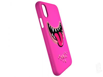 3D Monsters Pink (ruov) - Odoln 3D kryt (obal) na Apple iPhone X / XS **AKCIA!!