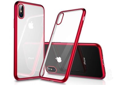 Ochrann kryt (obal) Clear TPU Bumper Red (erven) na Apple iPhone X / XS **AKCIA!!
