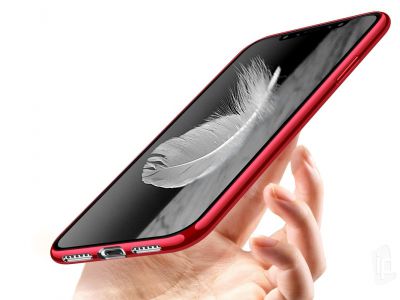 Ochrann kryt (obal) Clear TPU Bumper Red (erven) na Apple iPhone X / XS **AKCIA!!