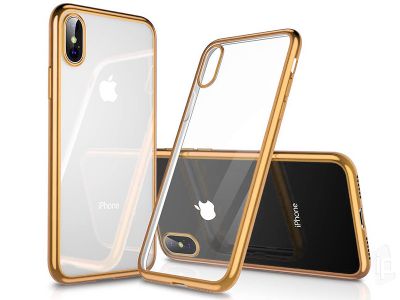 Ochrann kryt (obal) Clear TPU Bumper Gold (zlat) na Apple iPhone X / XS **AKCIA!!
