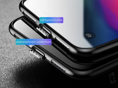 BASEUS Ultra Slim TPU (ry) - Ochrann kryt (obal) na Apple iPhone XS Max s krytkou proti prachu **VPREDAJ!!