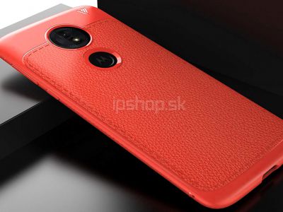 IVSO Leather Armor Red (erven) - luxusn ochrann kryt (obal) na Moto G6 Play / E5