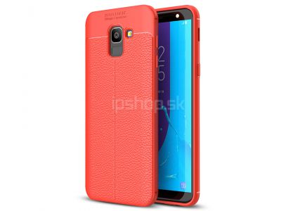 Leather Armor Red (erven) - luxusn ochrann kryt (obal) na Samsung Galaxy J6 2018 **VPREDAJ!!