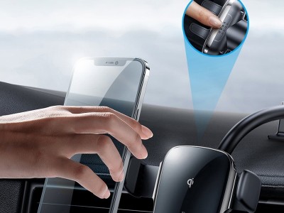 JOYROOM Wireless Charger Holder (ierny)  Driak pre smartfn na palubn dosku auta s bezdrtovm nabjanm QC 3.0 (4.5-6.7)