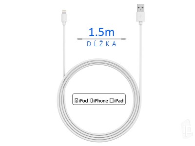 Just Wireless synchronizan a nabjec kabel pro Apple iPhone, iPad Mini a iPad Air (dka 1.5m, bl ) **VPREDAJ!!