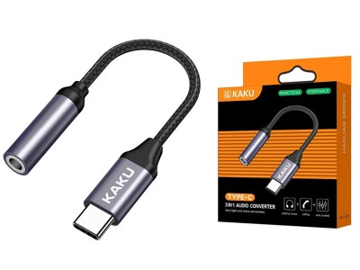 KAKU Audio Converter  Adaptr USB-C / 3,5 mm audio jack (ierny)