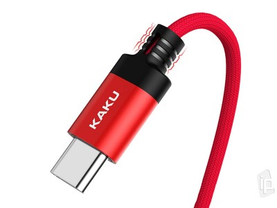 KAKU Durable Nylon KSC-284 2.8A (erven)  Nabjac a synchronizan kbel USB/USB-C (2m)