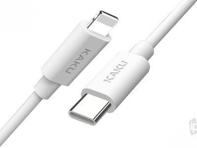 KAKU PD 18W KSC-302 (bílý ) - Nabíjací synchronizační kabel Lightning/USB-C pro Apple zariadenia (1m)