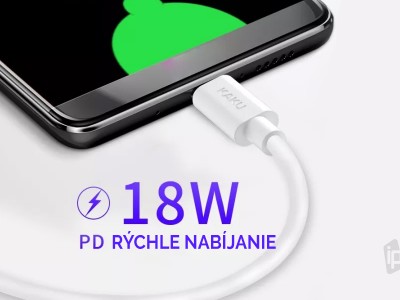 KAKU PD 18W KSC-302 (biely) - Nab�jac� synchroniza�n� k�bel Lightning/USB-C pre Apple zariadenia (1m)