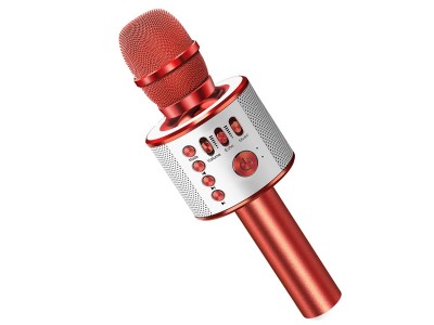 KAKU Microphone PRO - Bezdrtov karaoke mikrofn (erven)