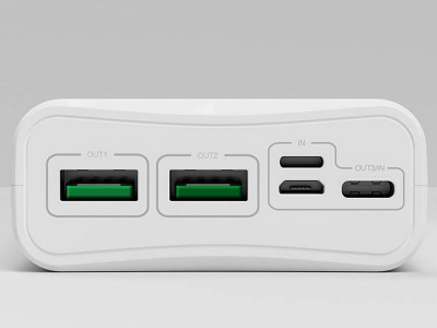 KIVEE PT208D (22,5W)  Powerbanka 2x USB, USB-C, Micro USB, Lightning (20000mAh)