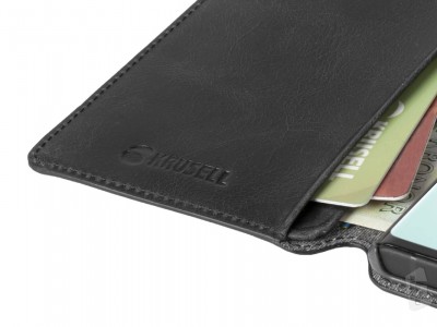 KRUSELL Sunne Phone Wallet (ierne) - Luxusn koen puzdro pre Samsung Galaxy Note 10 Plus