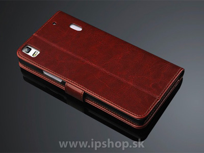 Pouzdro Elegance Stand Wallet Pink (rov) pro Lenovo A7000 + flie na displej