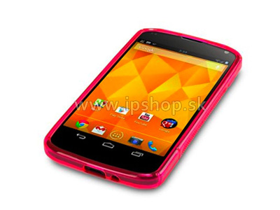 Ochrann gelov kryt (obal) Pink Wave (ruov) na Google Nexus 4 (E960) **VPREDAJ!!