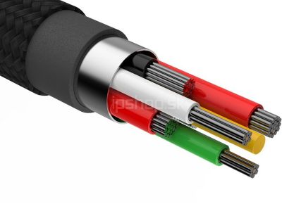 Synchronizan a nabjec kabel Apple Lightning s LED osvetlenm 1m - textiln ern
