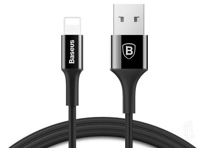 Baseus Shining Cable (čierna) - Nabíjací kábel USB – Lightning s LED osvetlením (1m) **AKCIA!!