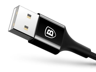 Baseus Shining Cable (ern) - Nabjac kabel USB  Lightning s LED osvetlenm (1m) **AKCIA!!