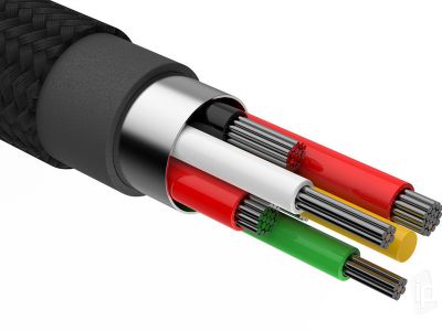 Baseus Shining Cable (ern) - Nabjac kabel USB  Lightning s LED osvetlenm (1m) **AKCIA!!