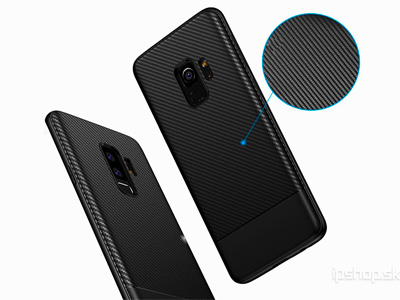 Carbon Fiber Defender Black (ern) - odoln ochrann kryt (obal) pro Samsung Galaxy S9 Plus