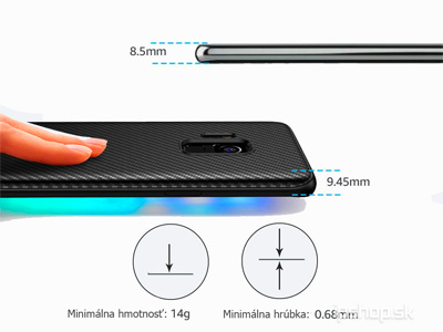 Carbon Fiber Defender Black (ern) - odoln ochrann kryt (obal) pro Samsung Galaxy S9 Plus