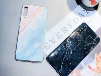 Glitter Marble Case (krmov) - Trblietav ochrann obal (kryt) pre Samsung Galaxy A7
