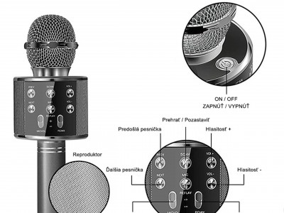 Bezdrôtový karaoke mikrofón (ružovo-zlatá) **AKCIA!!