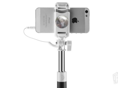 Selfie Stick 67cm (ern) - Teleskopick selfie ty so zrkadlom