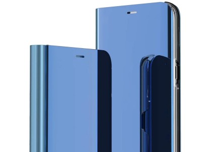 Mirror Standing Cover (modr) - Zrkadlov puzdro pre Samsung Galaxy S21 5G