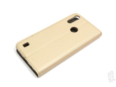 Fiber Folio Stand Gold (zlat�) - Kni�kov� flip puzdro na Moto E6s