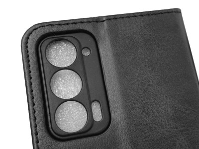 Elegance Stand Wallet II (ierne) - Peaenkov puzdro s ochranou kamery pre Moto Edge 20