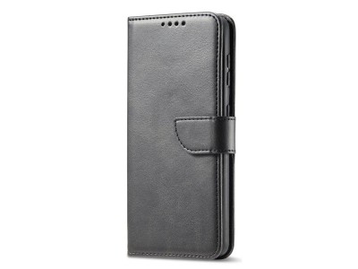 Elegance Stand Wallet II (čierne) - Peňaženkové puzdro s ochranou kamery pre Moto Edge 20 Pro