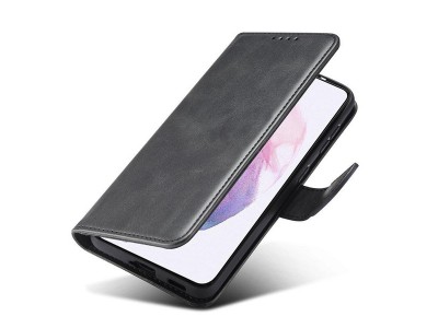 Elegance Stand Wallet II (ierne) - Peaenkov puzdro pre Samsung Galaxy S21 5G
