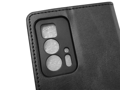 Elegance Stand Wallet II (ierne) - Peaenkov puzdro s ochranou kamery pre Moto Edge 20 Pro