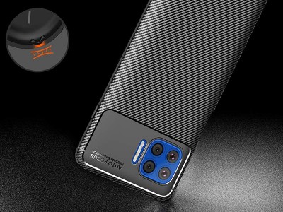 Carbon Fiber Black (ierny) - Ochrann kryt (obal) pre Moto G 5G Plus