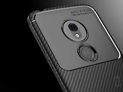 Carbon Fiber Blue (modr�) - Ochrann� kryt (obal) pre Moto G7 Play