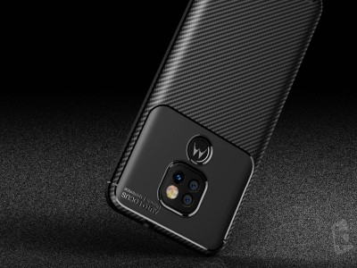 Carbon Fiber Black (ern) - Ochrann kryt (obal) pro Moto G9 Play