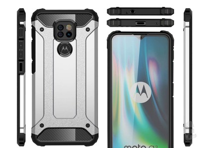 Hybrid Armor Defender (strieborn�) - Odoln� ochrann� kryt (obal) na Moto G9 Play