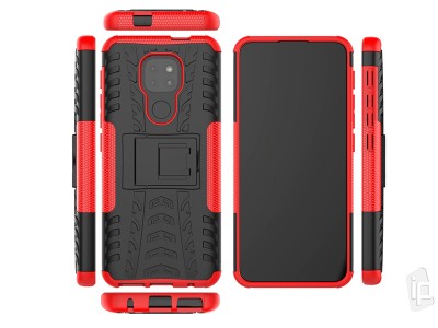 Spider Armor Case (ierno-erven) - Odoln ochrann kryt (obal) na Moto G9 Play