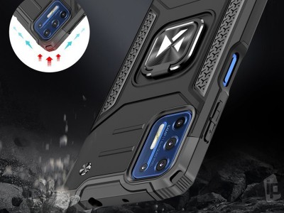 Odoln obal Kickstand Ring Armor pre Moto G9 Plus (ierny) **AKCIA!!