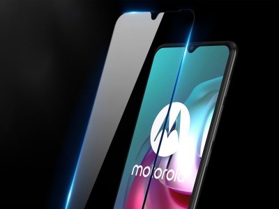 2.5D Glass - Tvrden� ochrann� sklo s pokryt�m cel�ho displeja pre Motorola G10 / G10 Power / G20 / G30 (�ierna)