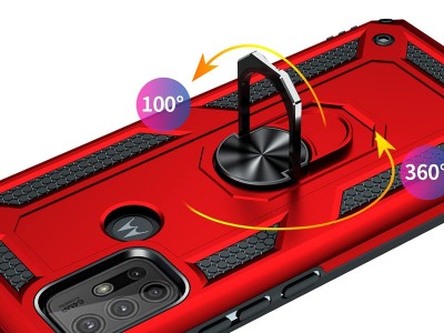 Set Odoln� kryt Fusion Ring Armor (�ierny) + ochrann� sklo na Motorola G10 / G10 Power / G20 / G30