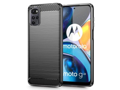 Tech-Protect Carbon – Ochranný kryt pre Motorola Moto G22 (čierny)