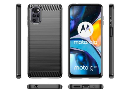 Tech-Protect Carbon  Ochrann kryt pre Motorola Moto G22 (ierny)
