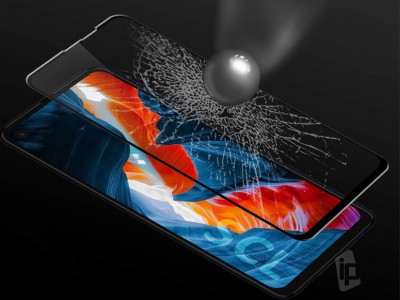 2.5D Glass - Tvrden� ochrann� sklo s pokryt�m cel�ho displeja pre Moto One Action (�ierne) **AKCIA!!