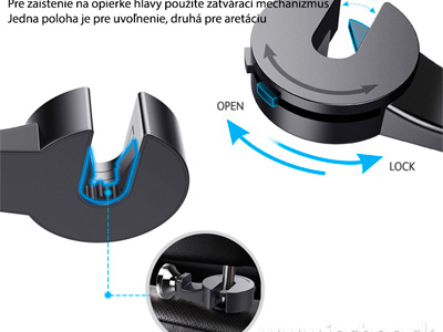 Magnetic Car Seat Holder - Univerzln magnetick drk na opierku hlavy pro smartfn (ern)