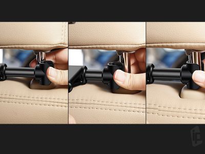 Baseus Backseat Car Mount (ierno-erven) - Univerzln drk do auta na tablet (na opierku hlavy)